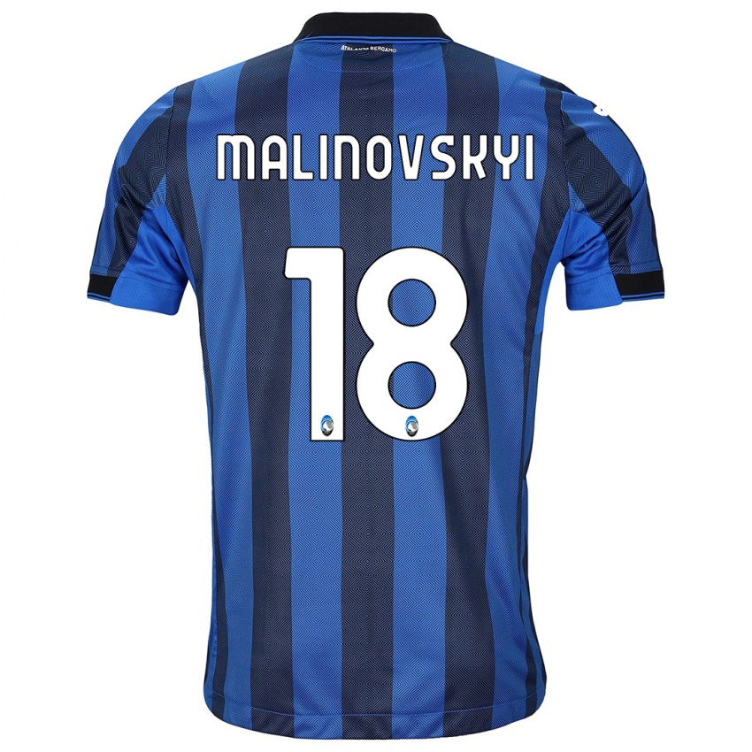 Dames Ruslan Malinovskyi #18 Zwart Blauw Thuisshirt Thuistenue 2023/24 T-Shirt