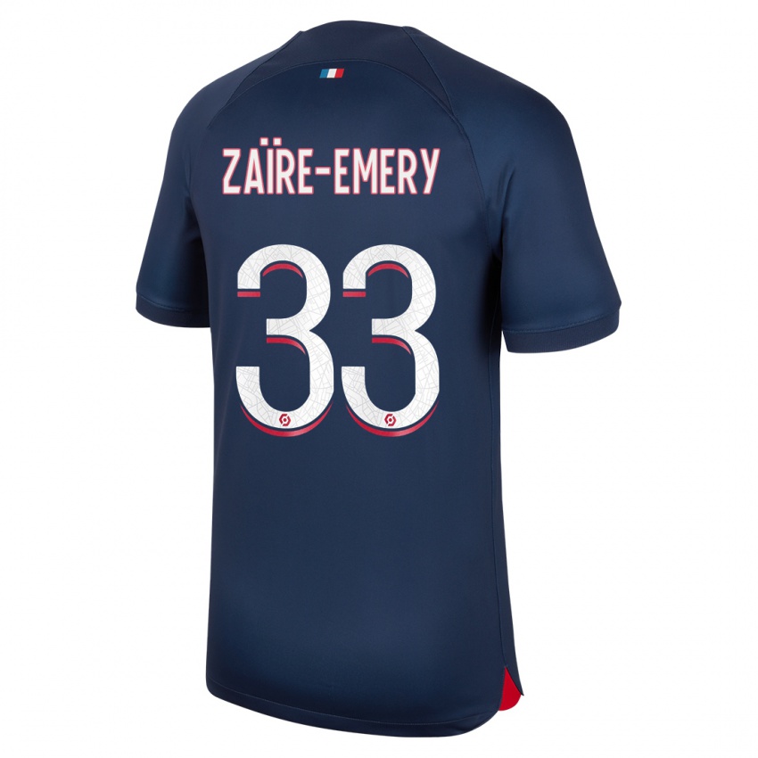 Dames Warren Zaire Emery #33 Blauw Rood Thuisshirt Thuistenue 2023/24 T-Shirt