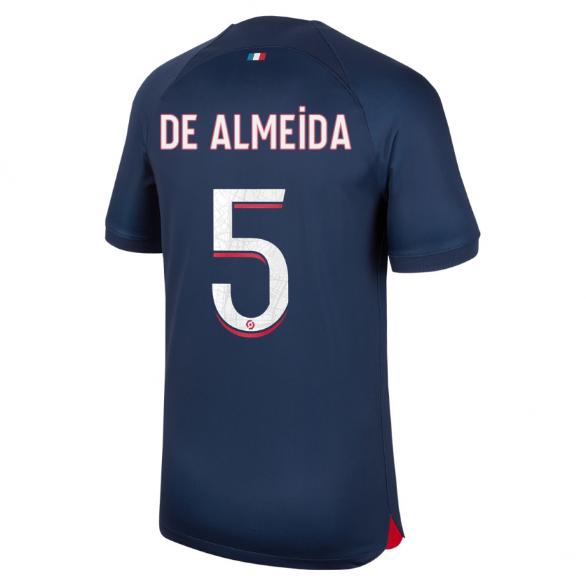 Dames Elisa De Almeida #5 Blauw Rood Thuisshirt Thuistenue 2023/24 T-Shirt