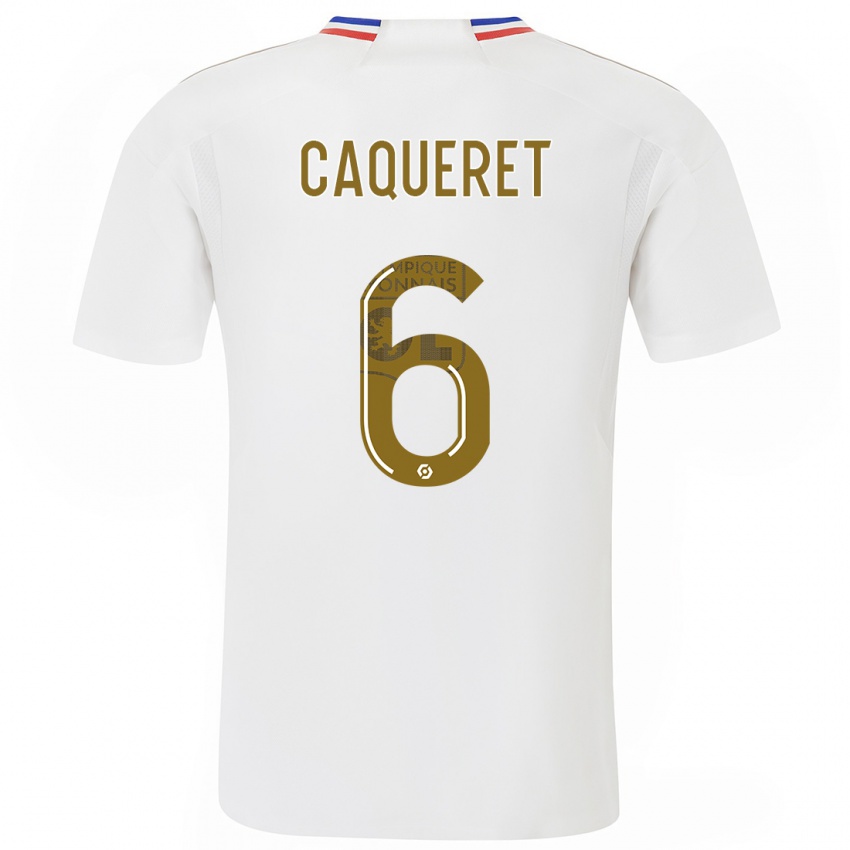 Dames Maxence Caqueret #6 Wit Thuisshirt Thuistenue 2023/24 T-Shirt