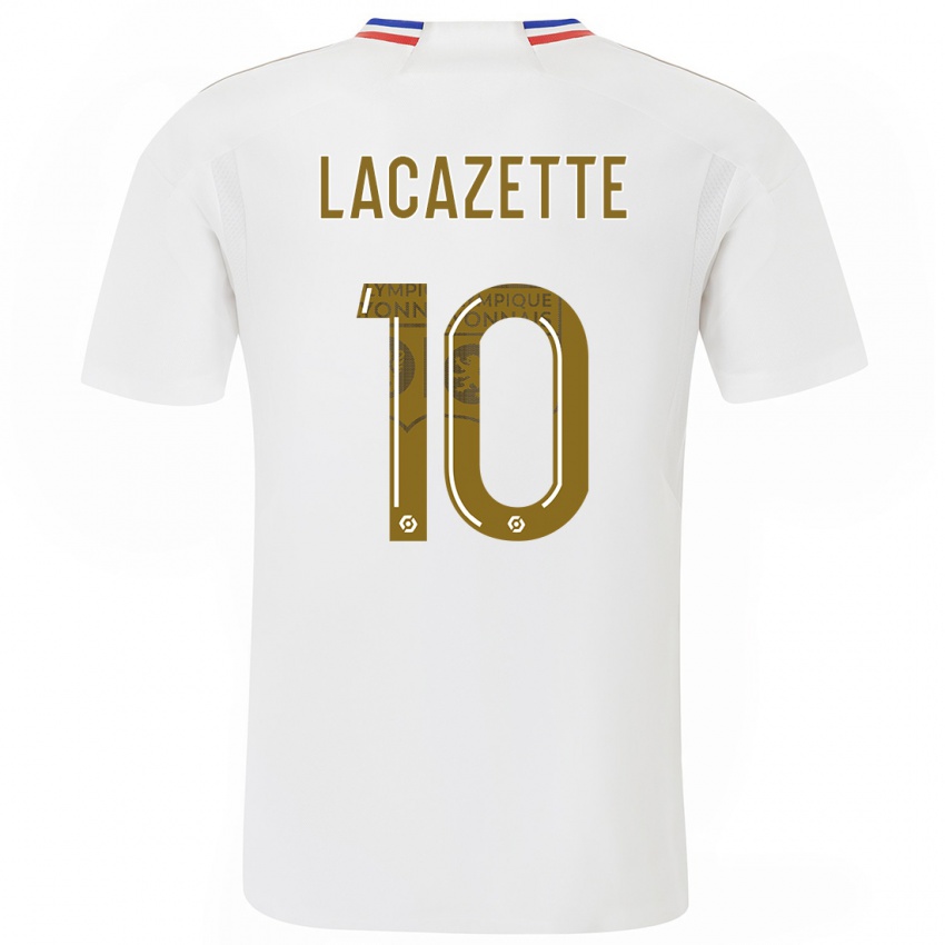 Dames Alexandre Lacazette #10 Wit Thuisshirt Thuistenue 2023/24 T-Shirt
