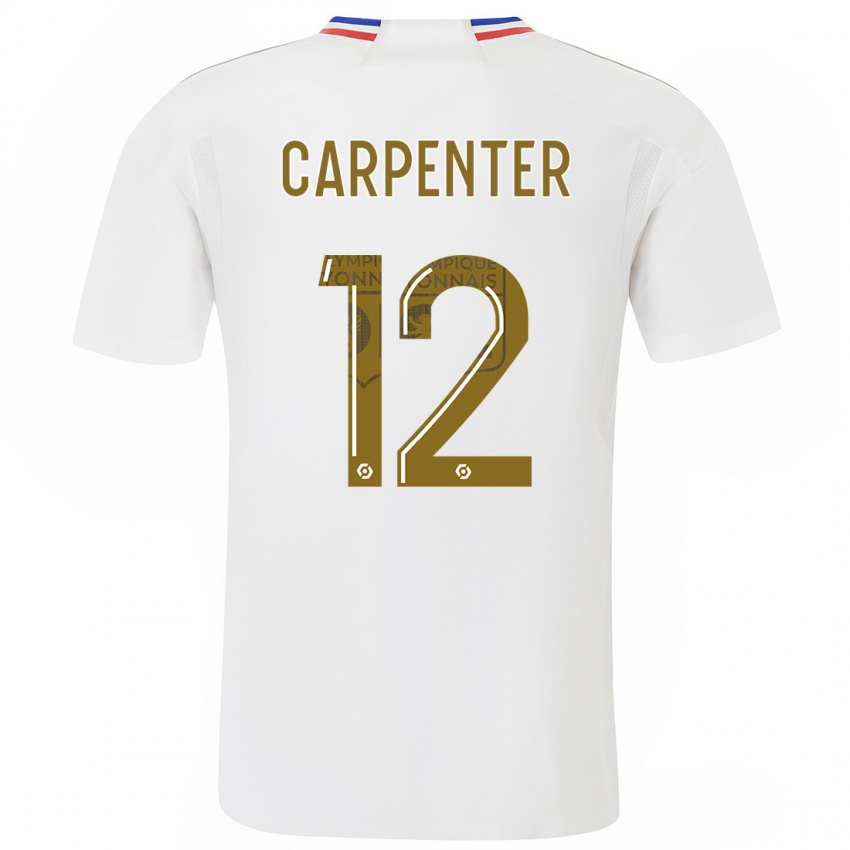 Dames Ellie Carpenter #12 Wit Thuisshirt Thuistenue 2023/24 T-Shirt