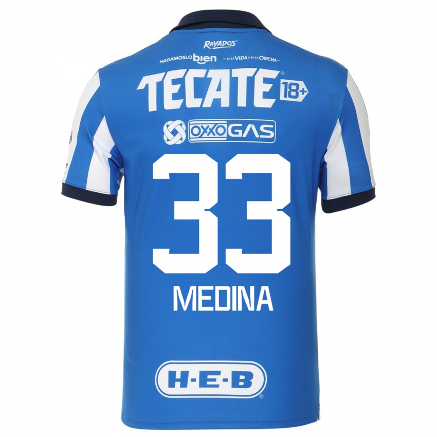 Dames Stefan Medina #33 Blauw Wit Thuisshirt Thuistenue 2023/24 T-Shirt