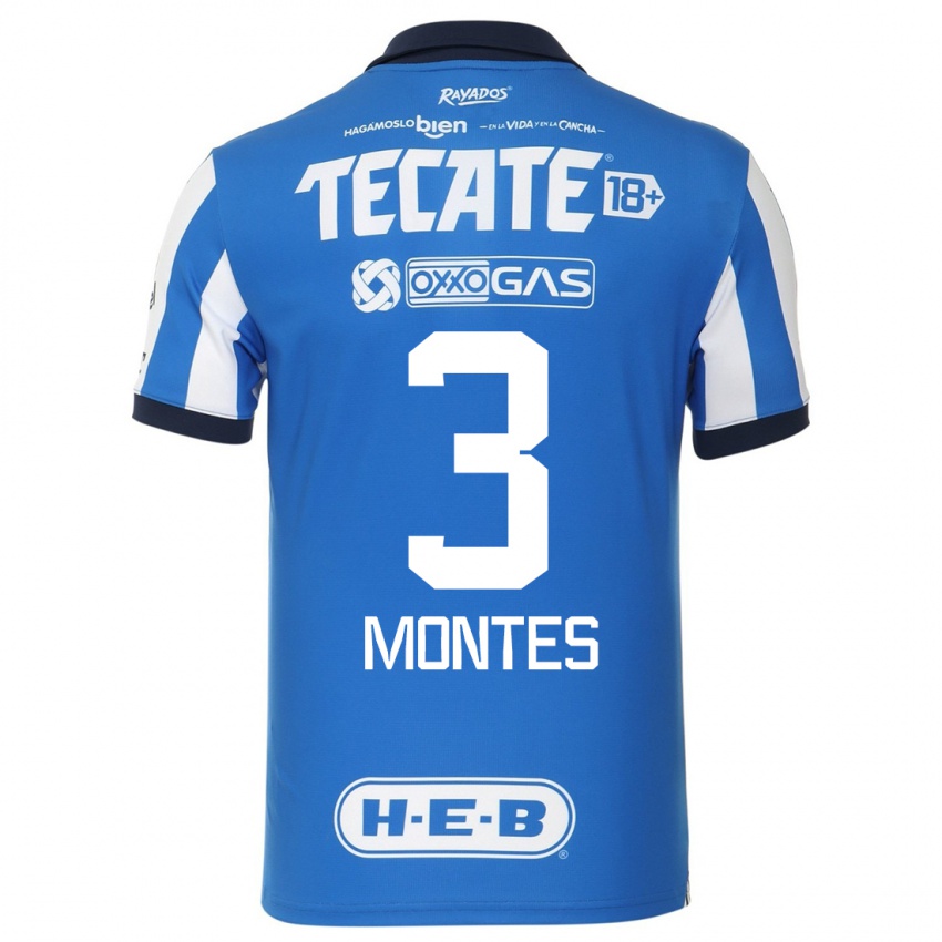 Dames Cesar Montes #3 Blauw Wit Thuisshirt Thuistenue 2023/24 T-Shirt