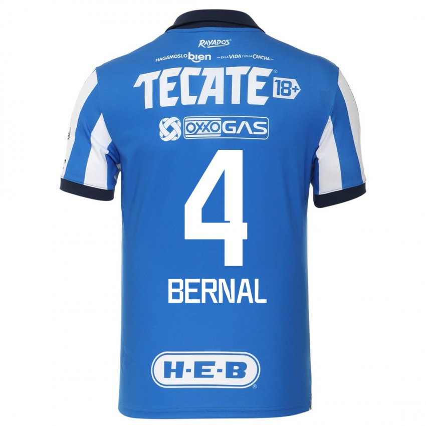 Dames Rebeca Bernal #4 Blauw Wit Thuisshirt Thuistenue 2023/24 T-Shirt