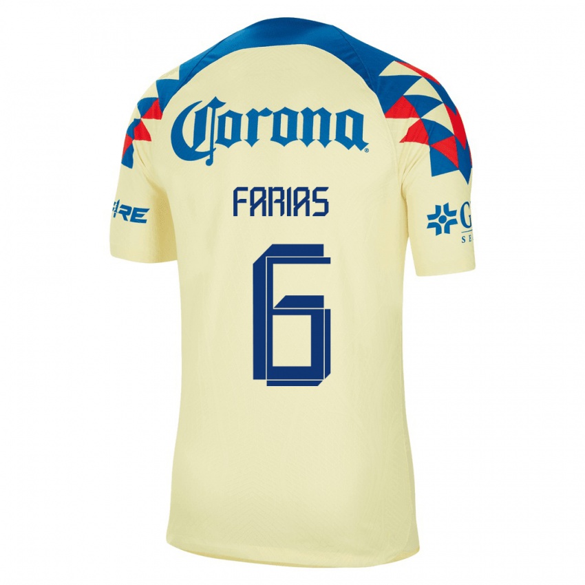 Dames Janelly Farias #6 Geel Thuisshirt Thuistenue 2023/24 T-Shirt