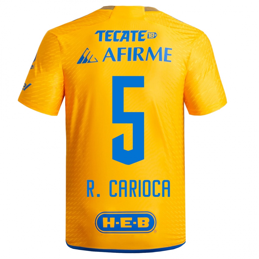 Dames Rafael Carioca #5 Geel Thuisshirt Thuistenue 2023/24 T-Shirt