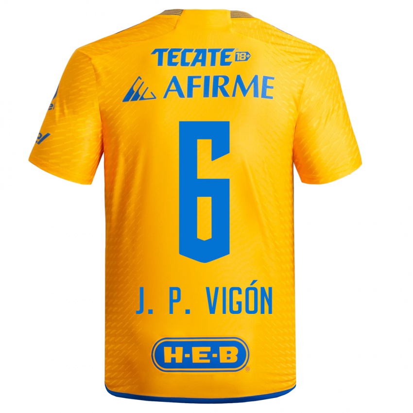 Dames Juan Pablo Vigon #6 Geel Thuisshirt Thuistenue 2023/24 T-Shirt