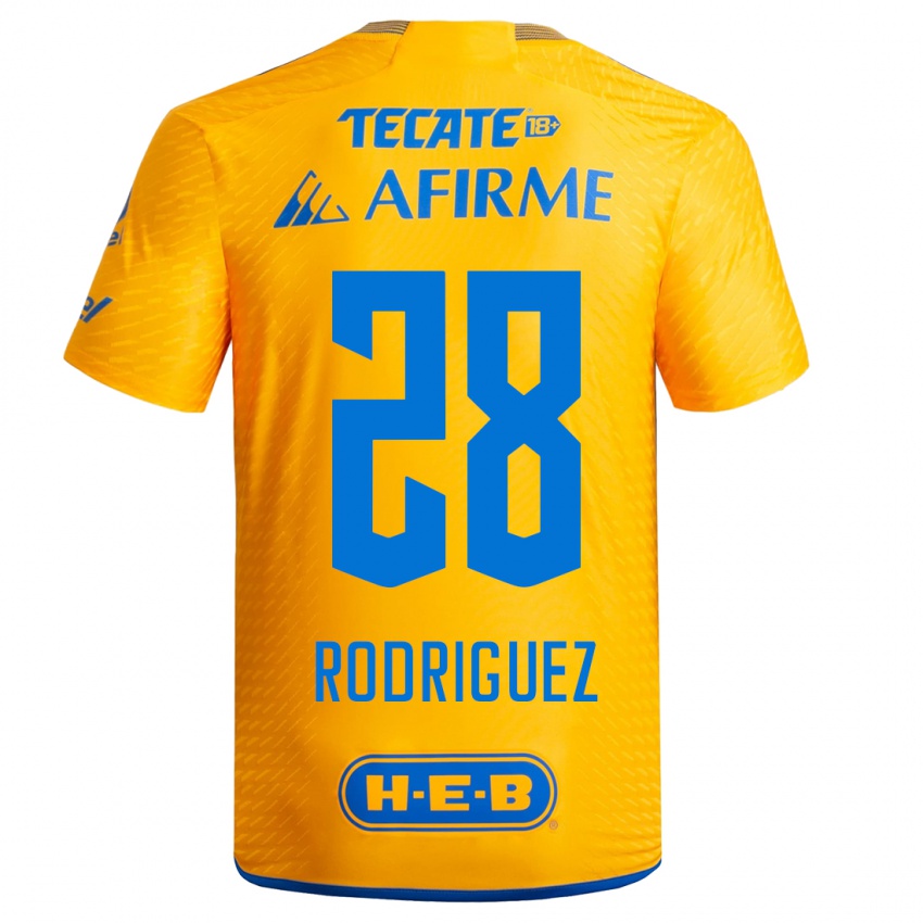 Dames Luis Rodriguez #28 Geel Thuisshirt Thuistenue 2023/24 T-Shirt