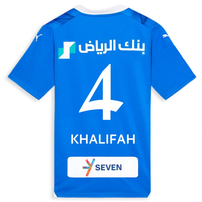 Dames Khalifah Al-Dawsari #4 Blauw Thuisshirt Thuistenue 2023/24 T-Shirt