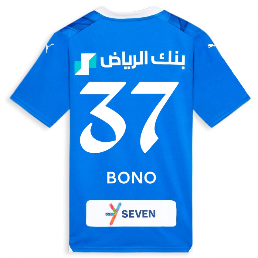 Dames Bono #37 Blauw Thuisshirt Thuistenue 2023/24 T-Shirt