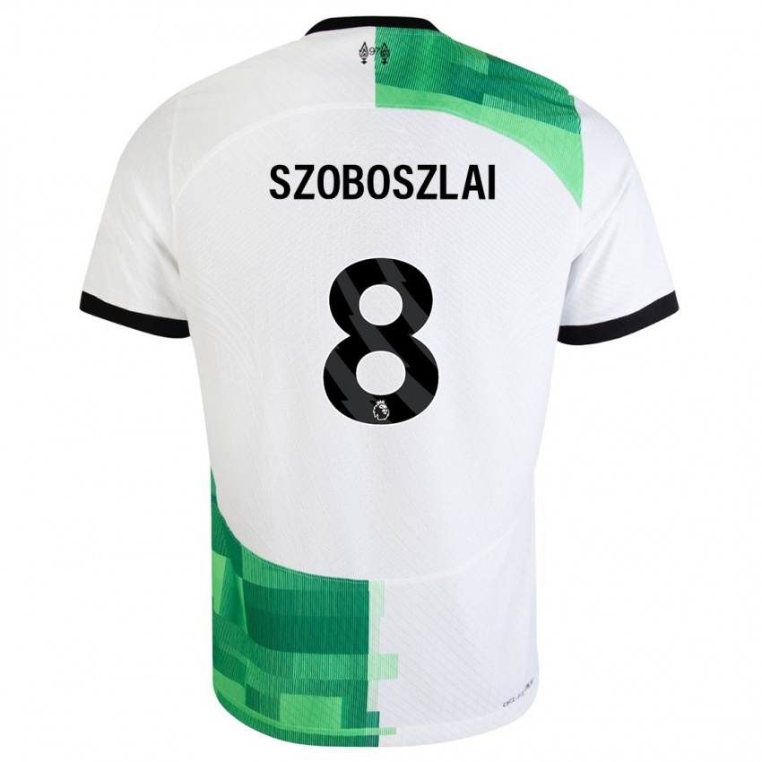 Dames Dominik Szoboszlai #8 Wit Groen Uitshirt Uittenue 2023/24 T-Shirt