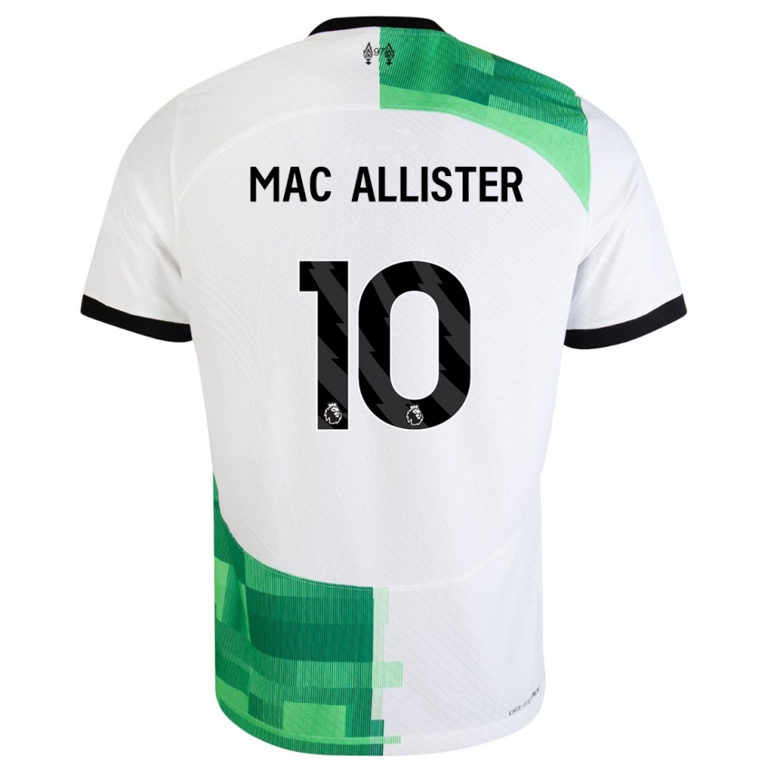 Dames Alexis Mac Allister #10 Wit Groen Uitshirt Uittenue 2023/24 T-Shirt