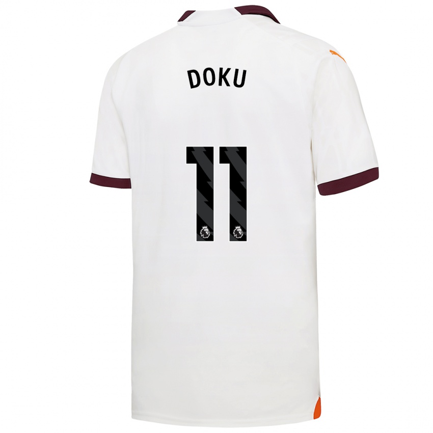 Dames Jeremy Doku #11 Wit Uitshirt Uittenue 2023/24 T-Shirt