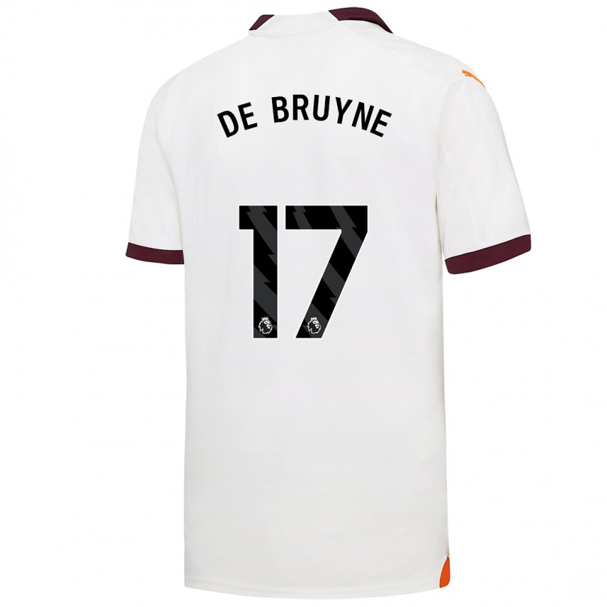 Dames Kevin De Bruyne #17 Wit Uitshirt Uittenue 2023/24 T-Shirt