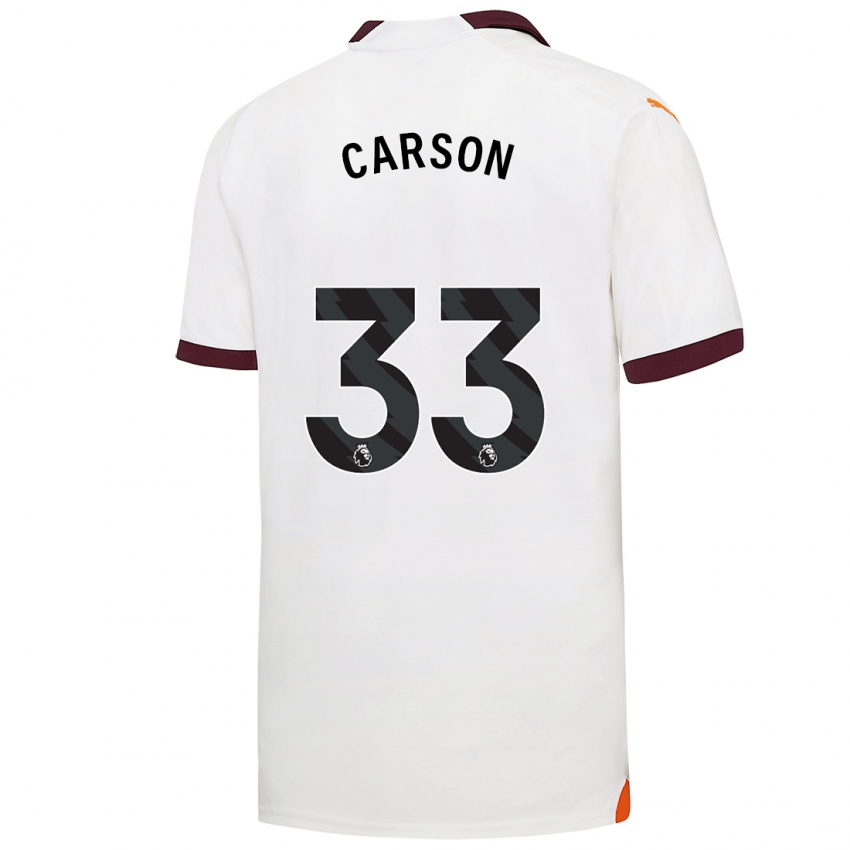 Dames Scott Carson #33 Wit Uitshirt Uittenue 2023/24 T-Shirt