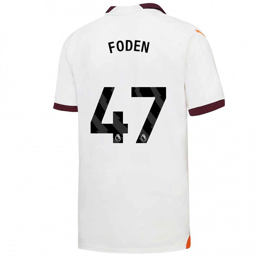 Dames Phil Foden #47 Wit Uitshirt Uittenue 2023/24 T-Shirt