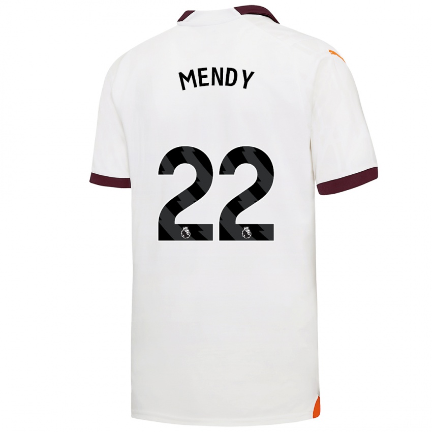 Dames Benjamin Mendy #22 Wit Uitshirt Uittenue 2023/24 T-Shirt