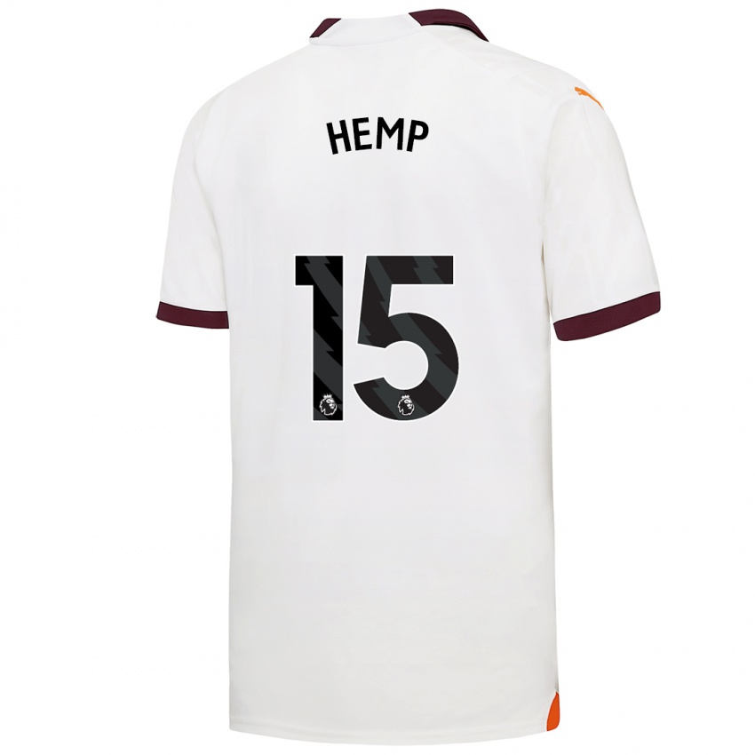 Dames Lauren Hemp #15 Wit Uitshirt Uittenue 2023/24 T-Shirt