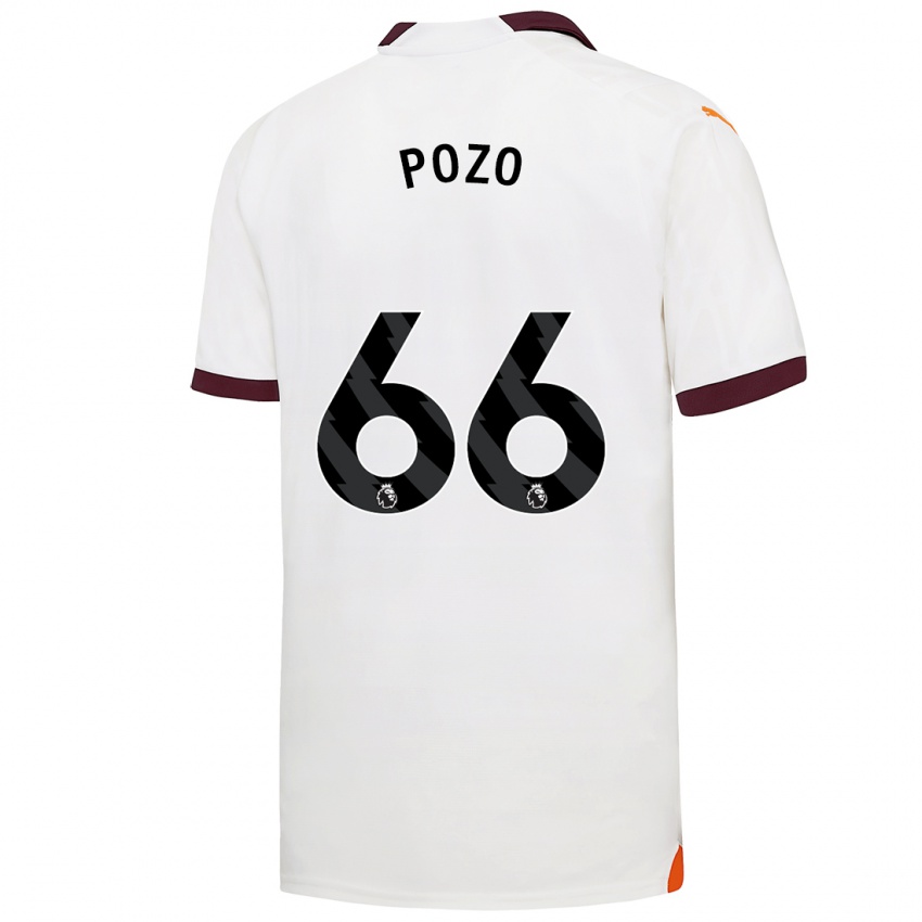 Dames Iker Pozo #66 Wit Uitshirt Uittenue 2023/24 T-Shirt