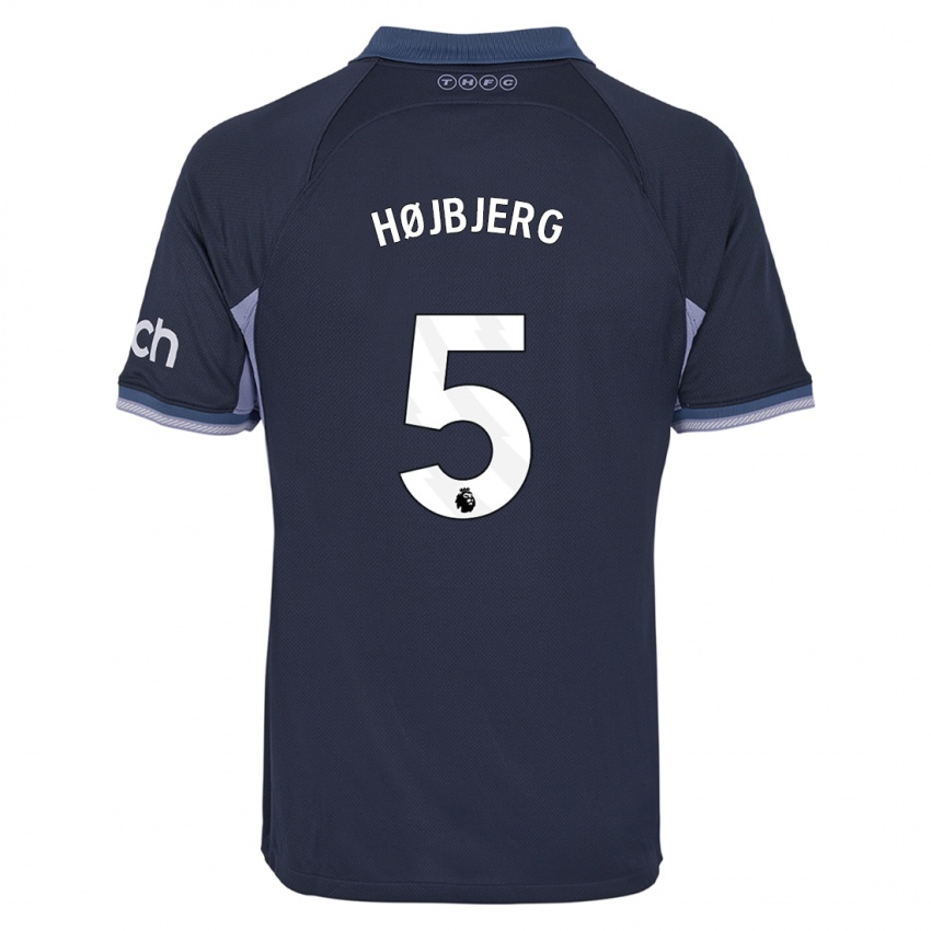 Dames Pierre Emile Hojbjerg #5 Donkerblauw Uitshirt Uittenue 2023/24 T-Shirt