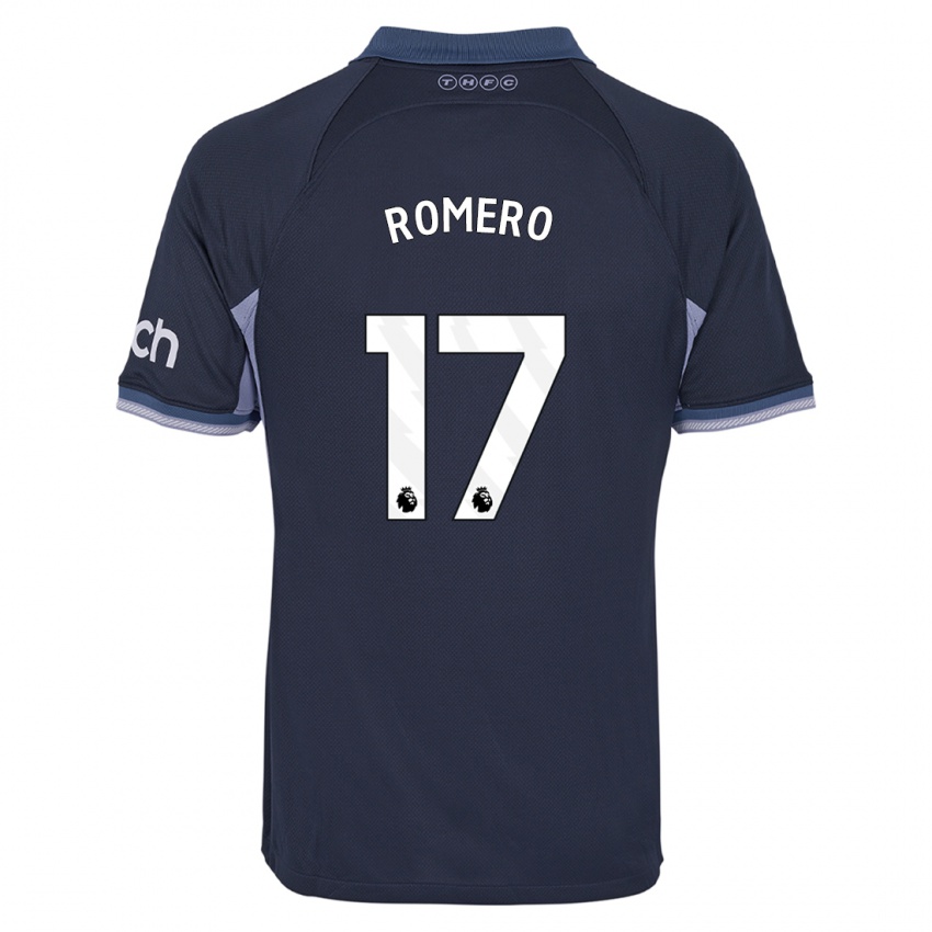 Dames Cristian Romero #17 Donkerblauw Uitshirt Uittenue 2023/24 T-Shirt