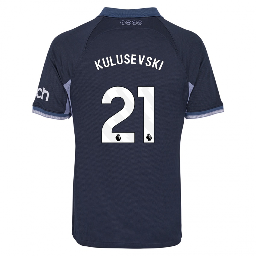Dames Dejan Kulusevski #21 Donkerblauw Uitshirt Uittenue 2023/24 T-Shirt