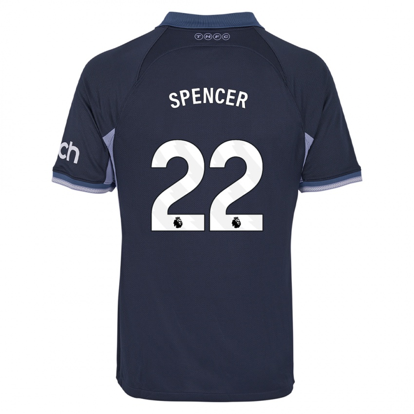 Dames Rebecca Spencer #22 Donkerblauw Uitshirt Uittenue 2023/24 T-Shirt