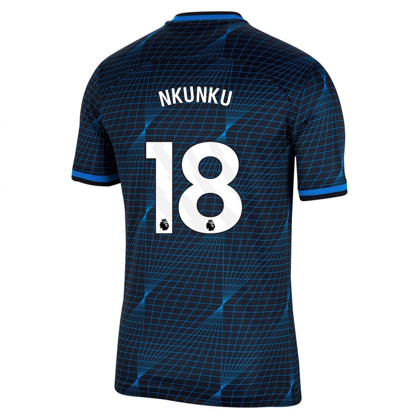 Dames Christopher Nkunku #18 Donkerblauw Uitshirt Uittenue 2023/24 T-Shirt
