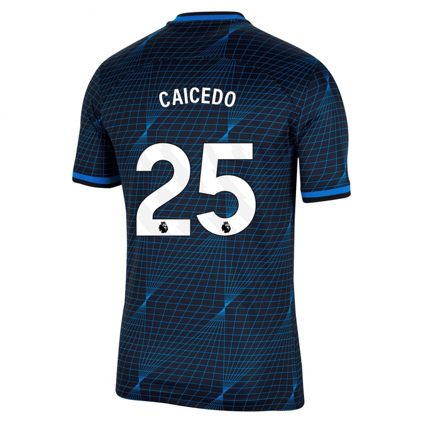 Dames Moises Caicedo #25 Donkerblauw Uitshirt Uittenue 2023/24 T-Shirt
