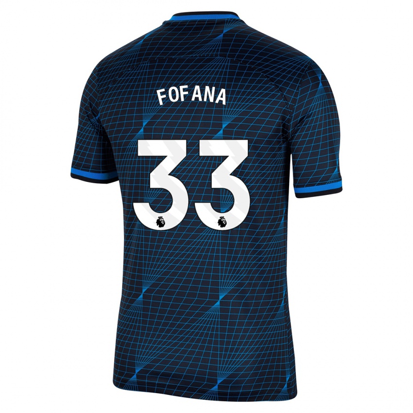 Dames Wesley Fofana #33 Donkerblauw Uitshirt Uittenue 2023/24 T-Shirt