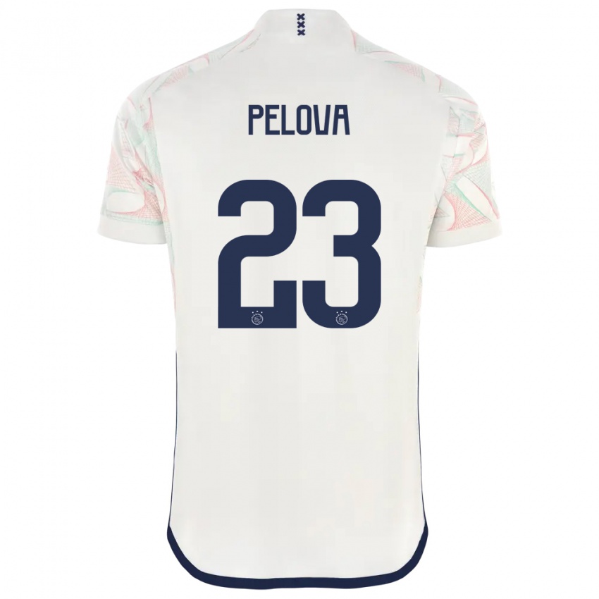 Dames Victoria Pelova #23 Wit Uitshirt Uittenue 2023/24 T-Shirt