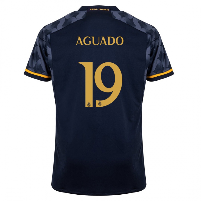 Dames Lorenzo Aguado #19 Donkerblauw Uitshirt Uittenue 2023/24 T-Shirt