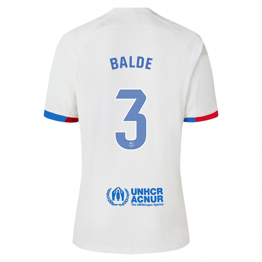 Dames Alejandro Balde #3 Wit Uitshirt Uittenue 2023/24 T-Shirt