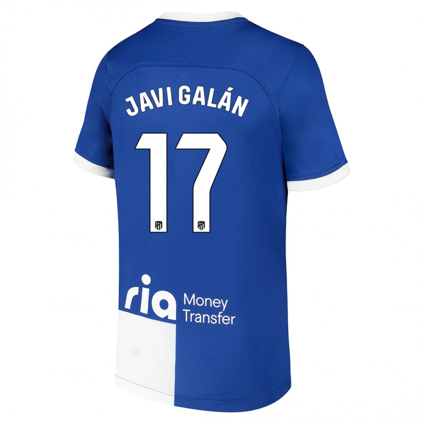 Dames Javi Galan #17 Blauw Wit Uitshirt Uittenue 2023/24 T-Shirt