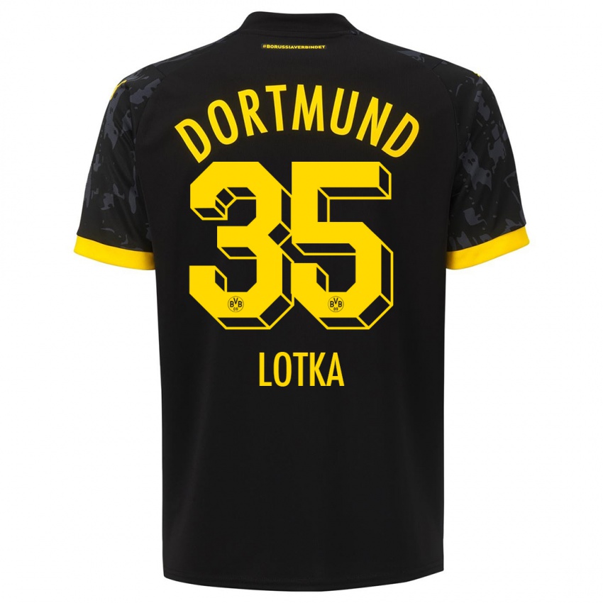 Dames Marcel Lotka #35 Zwart Uitshirt Uittenue 2023/24 T-Shirt
