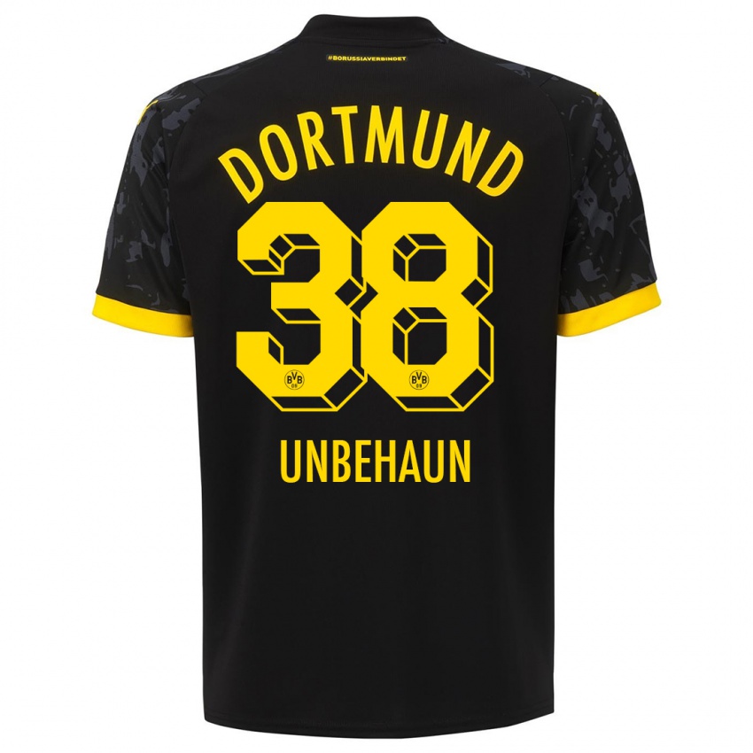 Dames Luca Unbehaun #38 Zwart Uitshirt Uittenue 2023/24 T-Shirt