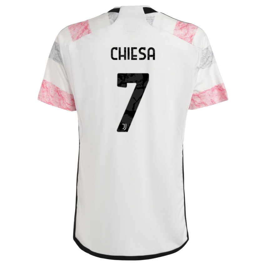 Dames Federico Chiesa #7 Wit Roze Uitshirt Uittenue 2023/24 T-Shirt