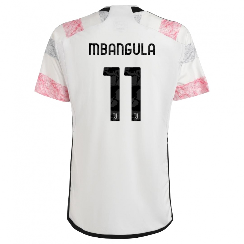 Dames Samuel Mbangula #11 Wit Roze Uitshirt Uittenue 2023/24 T-Shirt