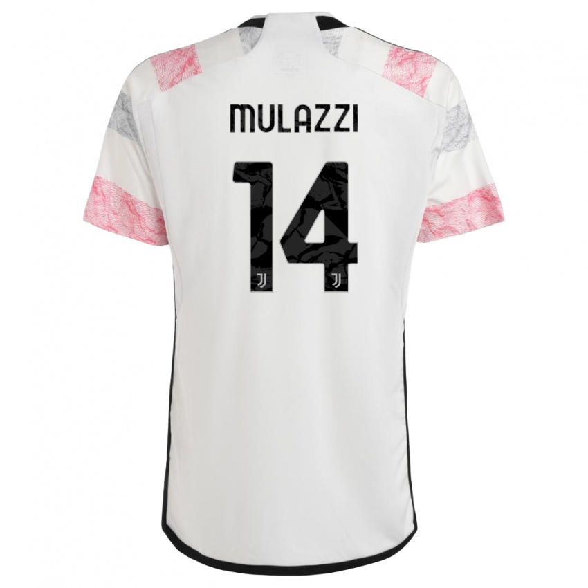 Dames Gabriele Mulazzi #14 Wit Roze Uitshirt Uittenue 2023/24 T-Shirt