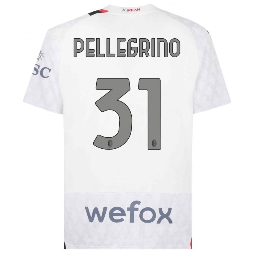 Dames Marco Pellegrino #31 Wit Uitshirt Uittenue 2023/24 T-Shirt