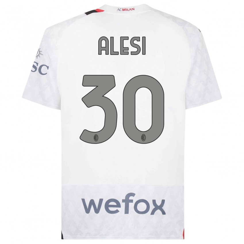 Dames Gabriele Alesi #30 Wit Uitshirt Uittenue 2023/24 T-Shirt