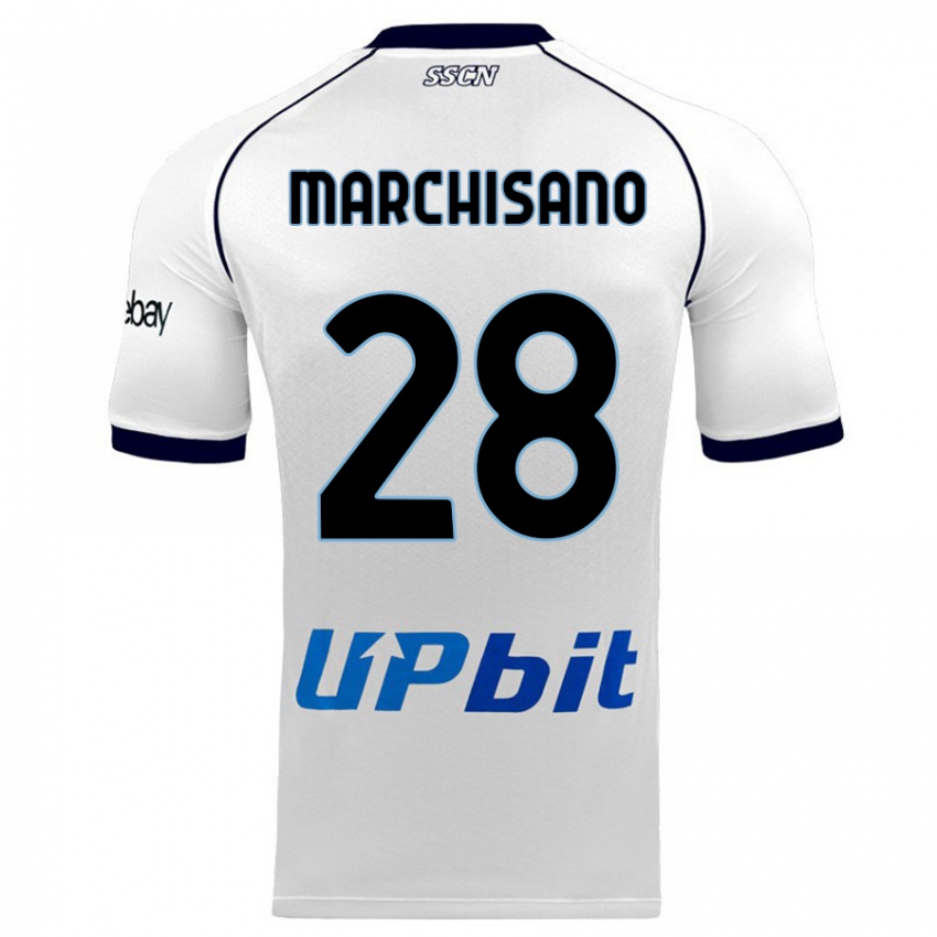 Dames Matteo Marchisano #28 Wit Uitshirt Uittenue 2023/24 T-Shirt
