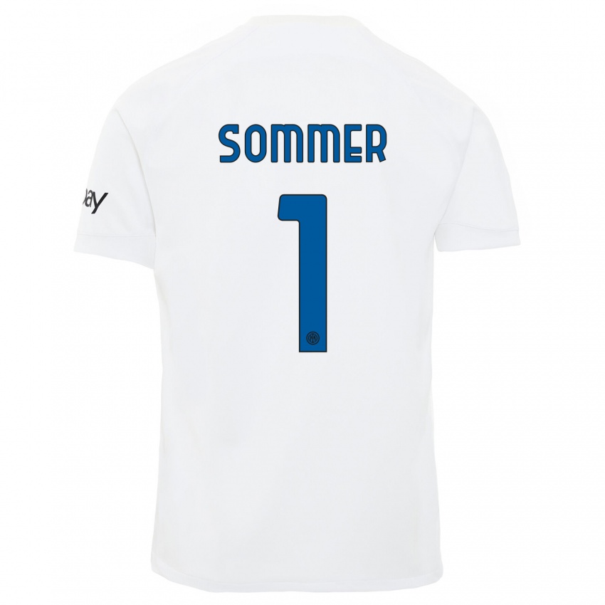 Dames Yann Sommer #1 Wit Uitshirt Uittenue 2023/24 T-Shirt