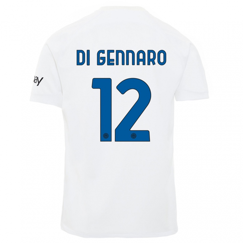 Dames Raffaele Di Gennaro #12 Wit Uitshirt Uittenue 2023/24 T-Shirt