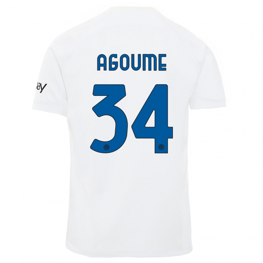 Dames Lucien Agoume #34 Wit Uitshirt Uittenue 2023/24 T-Shirt