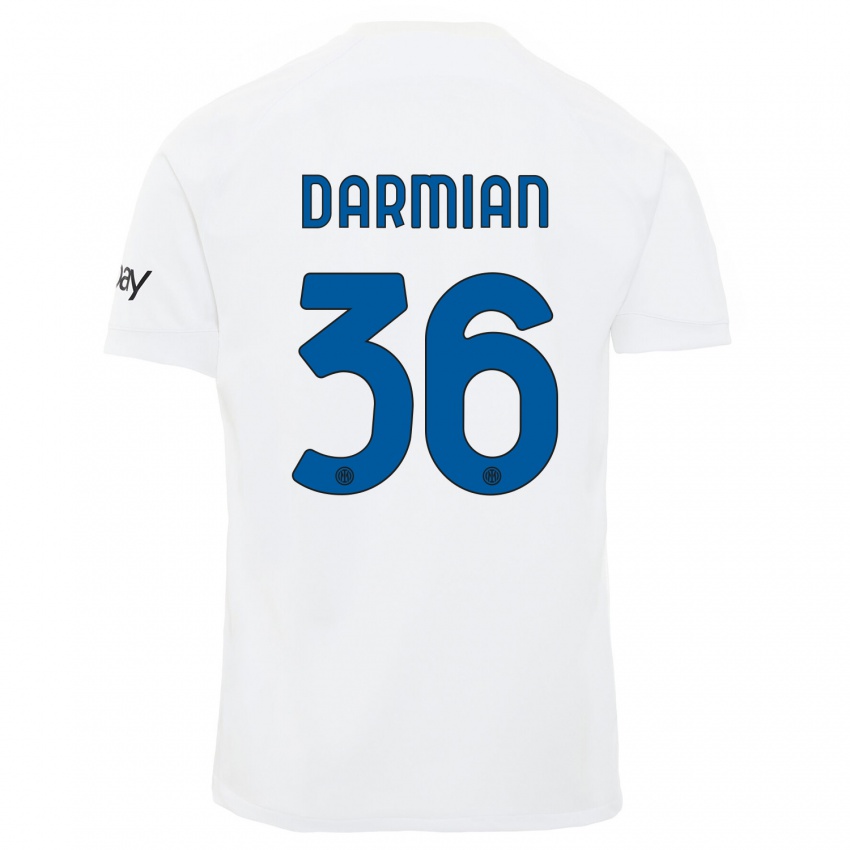 Dames Matteo Darmian #36 Wit Uitshirt Uittenue 2023/24 T-Shirt