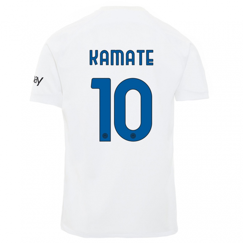 Dames Issiaka Kamate #10 Wit Uitshirt Uittenue 2023/24 T-Shirt