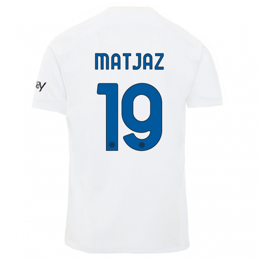 Dames Samo Matjaz #19 Wit Uitshirt Uittenue 2023/24 T-Shirt