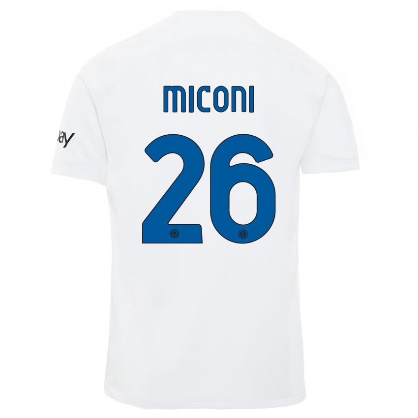 Dames Riccardo Miconi #26 Wit Uitshirt Uittenue 2023/24 T-Shirt